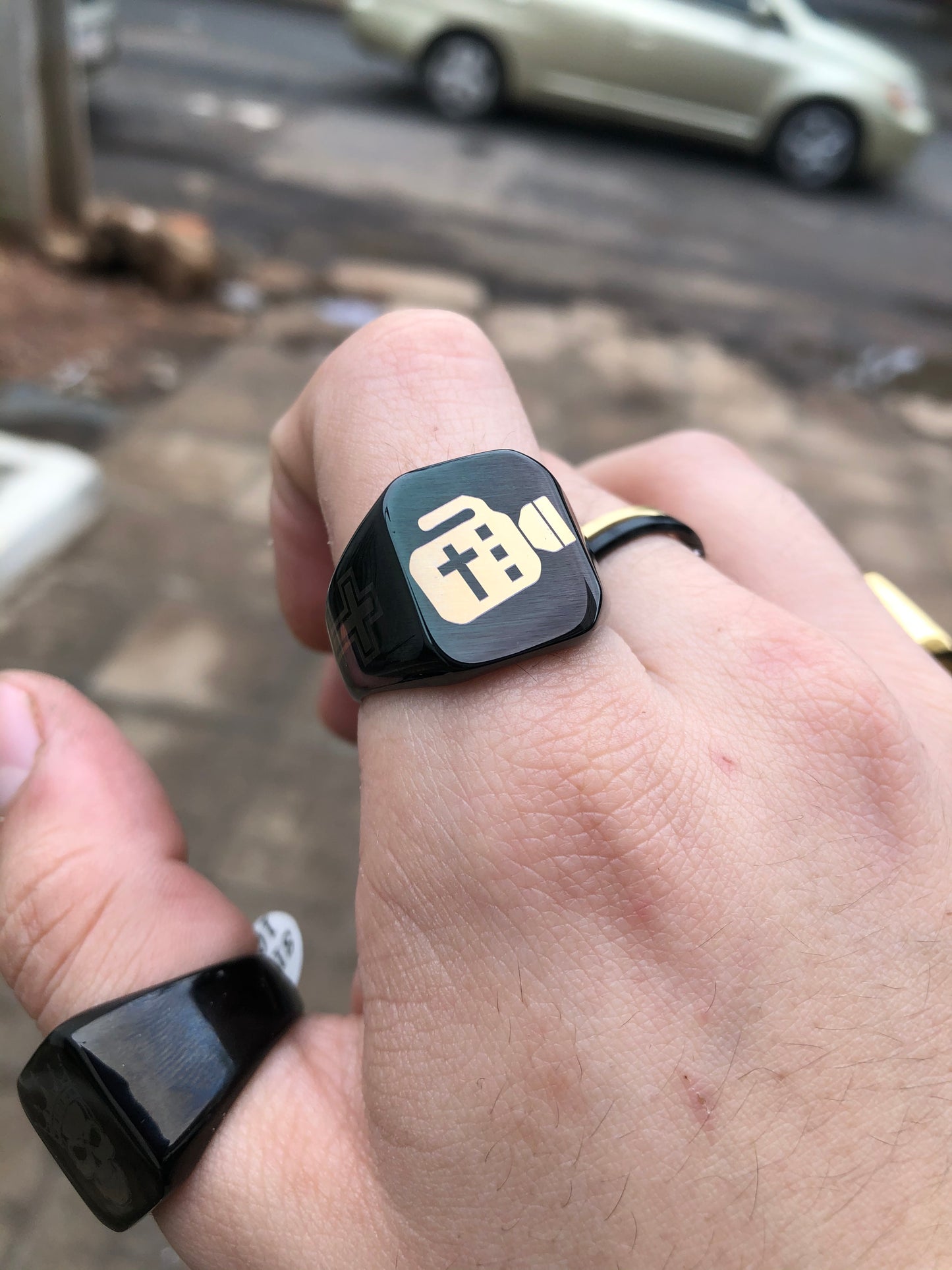 Anillo Cuadrado Rodio