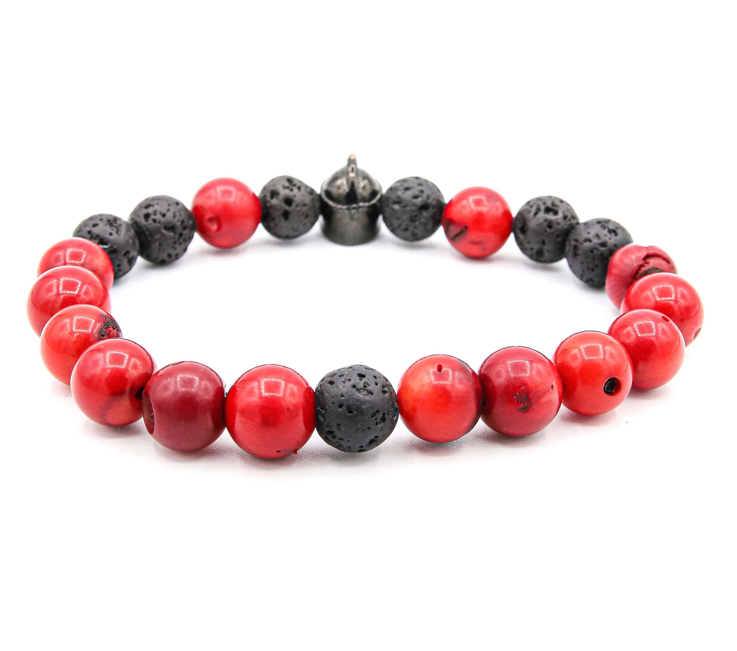 Pulsera Gladiador Black and Red Rodio