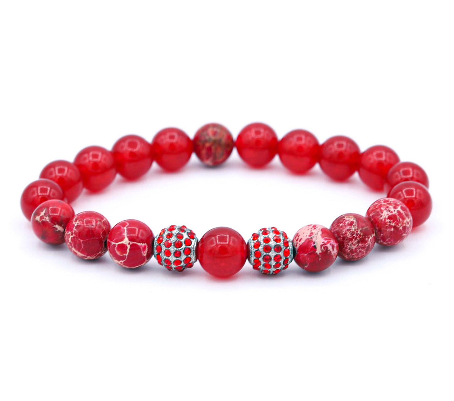Pulsera Doble Disco Ball Acero Inoxidable Red