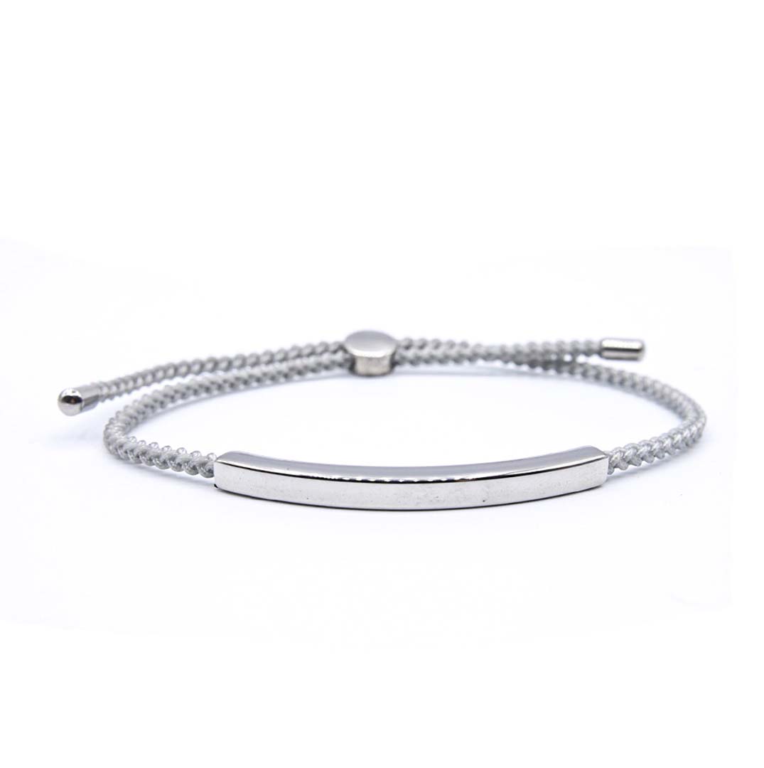 Pulsera Minimalista Personalizada Hilo Gris