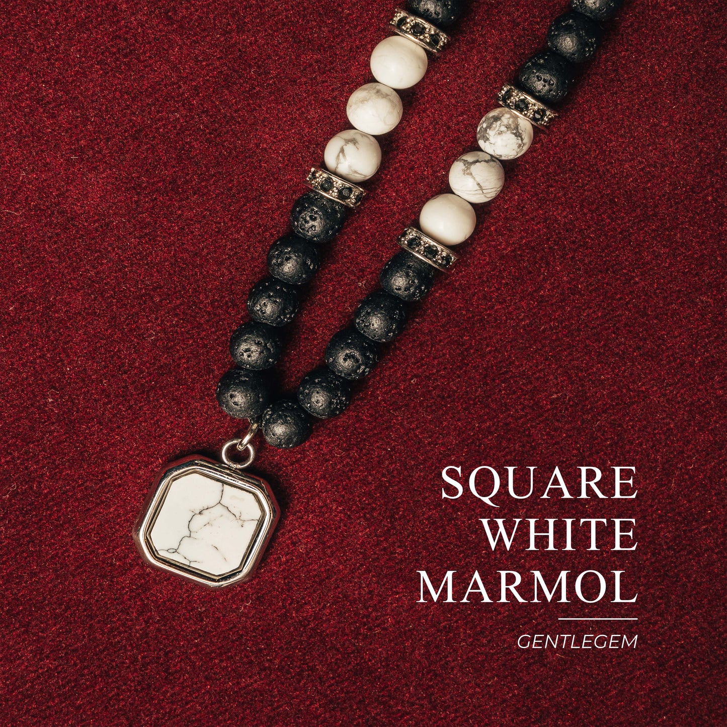 Collar Square White Marmol
