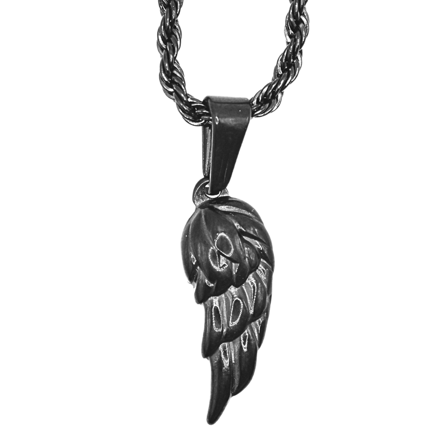 Cadena Cubana Fina con Mini Angel Wing