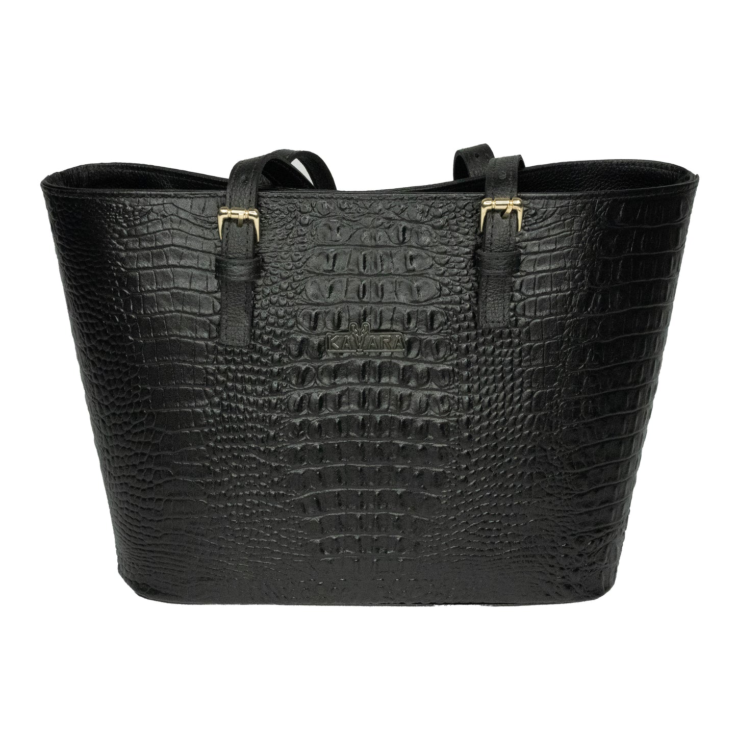 Cartera Tote Negro Cocodrilo