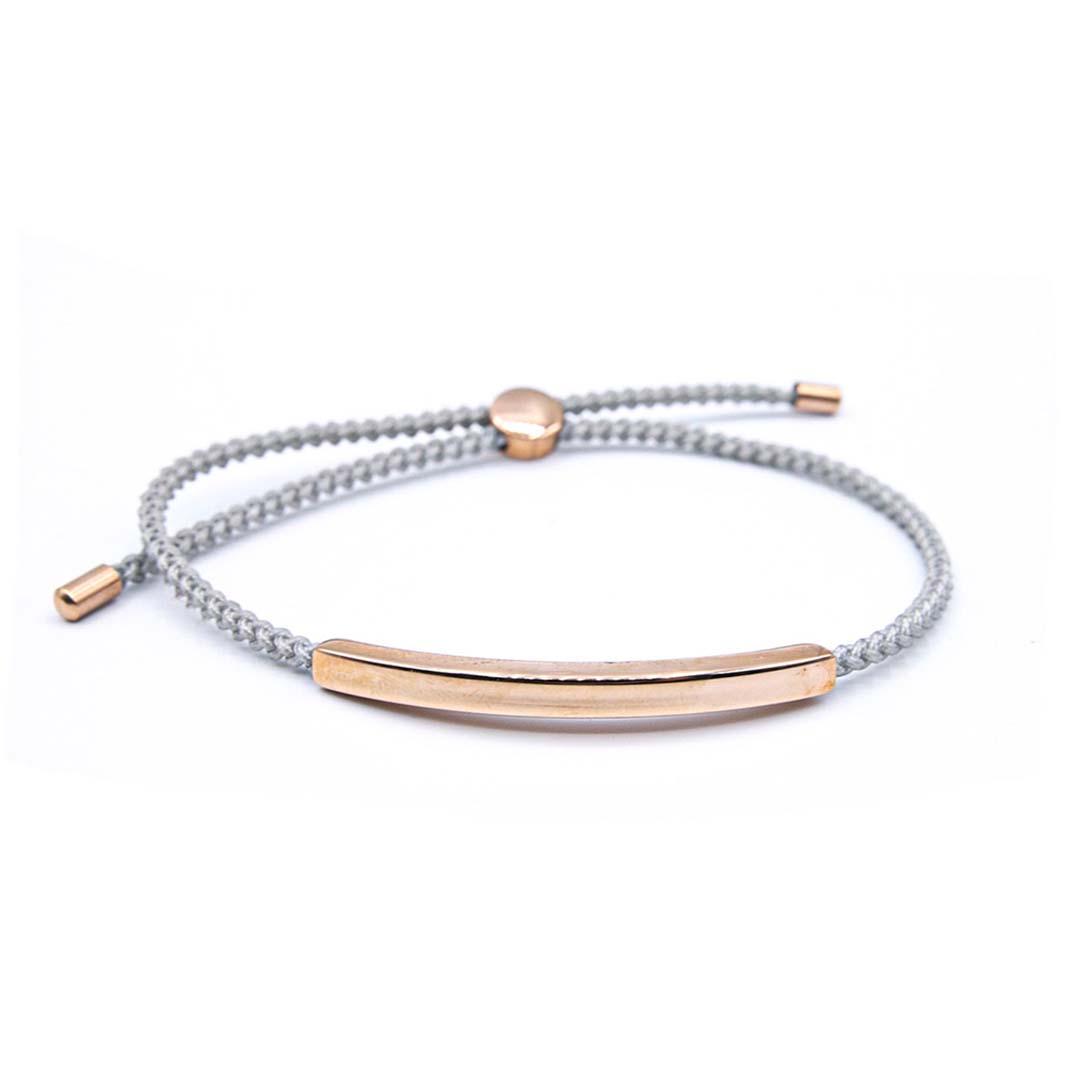 Pulsera Minimalista Personalizada Hilo Gris