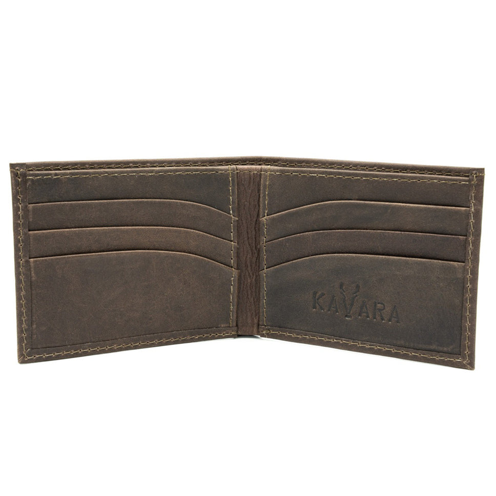 Billetera Compacta Marron Oscuro Vintage