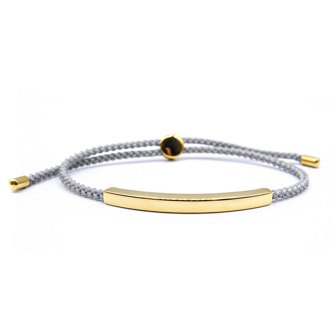 Pulsera Minimalista Personalizada Hilo Gris