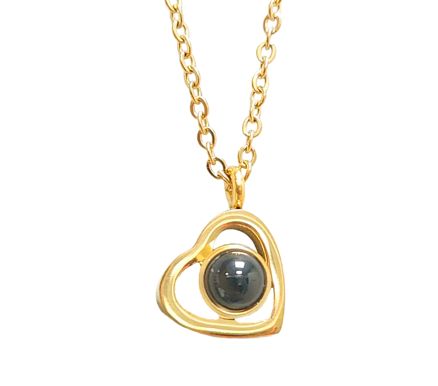 Cadena Fina con Corazon / Te amo en 100 Idiomas Oro18K