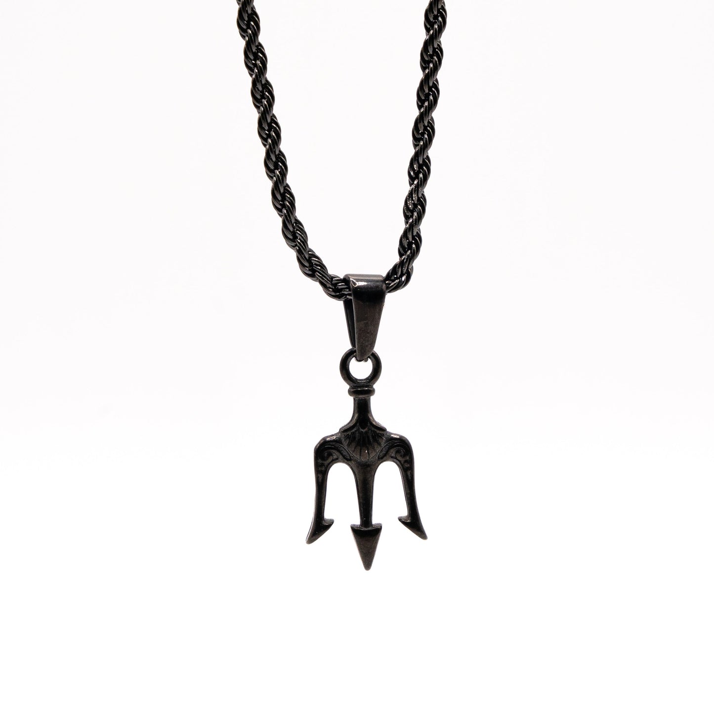 Cadena Rope Fina con Tridente Minimalista