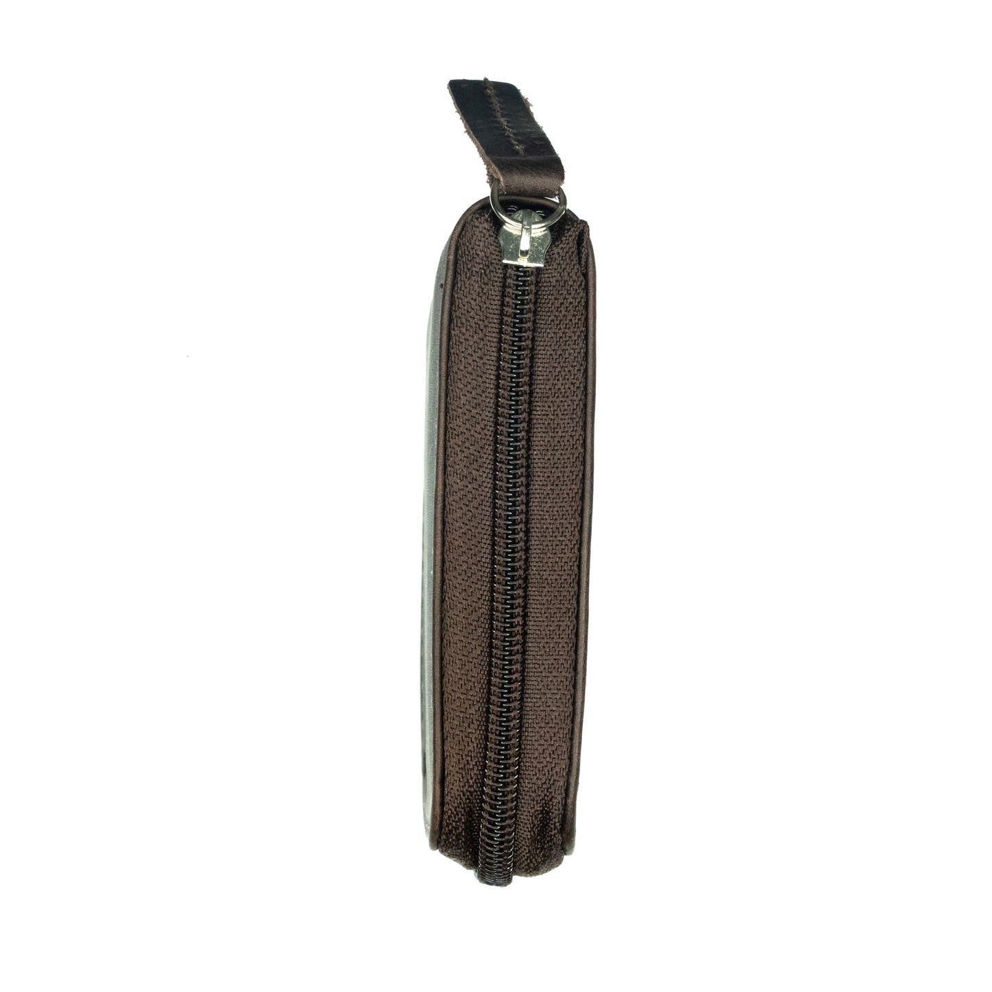 Billetera con Cierre Marrón Oscuro Vintage