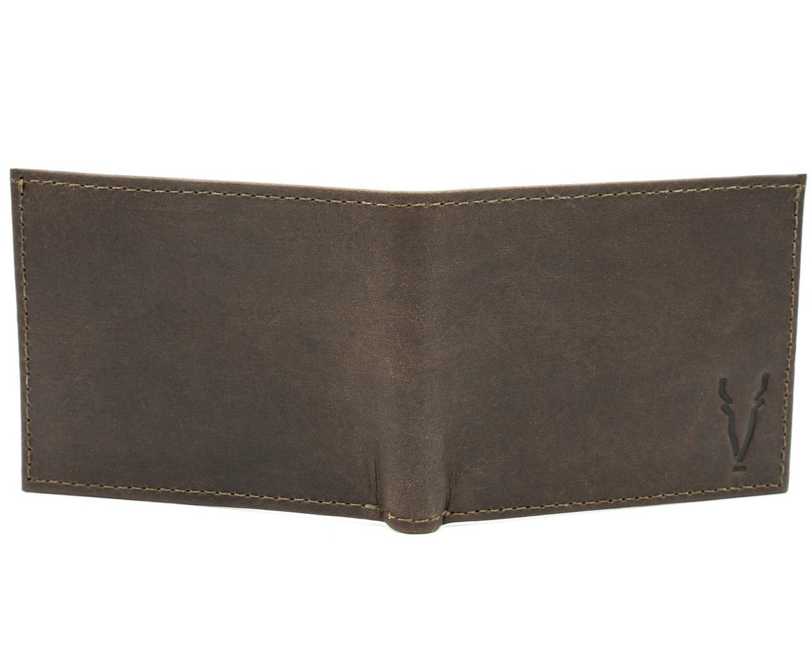 Billetera Compacta Marron Oscuro Vintage