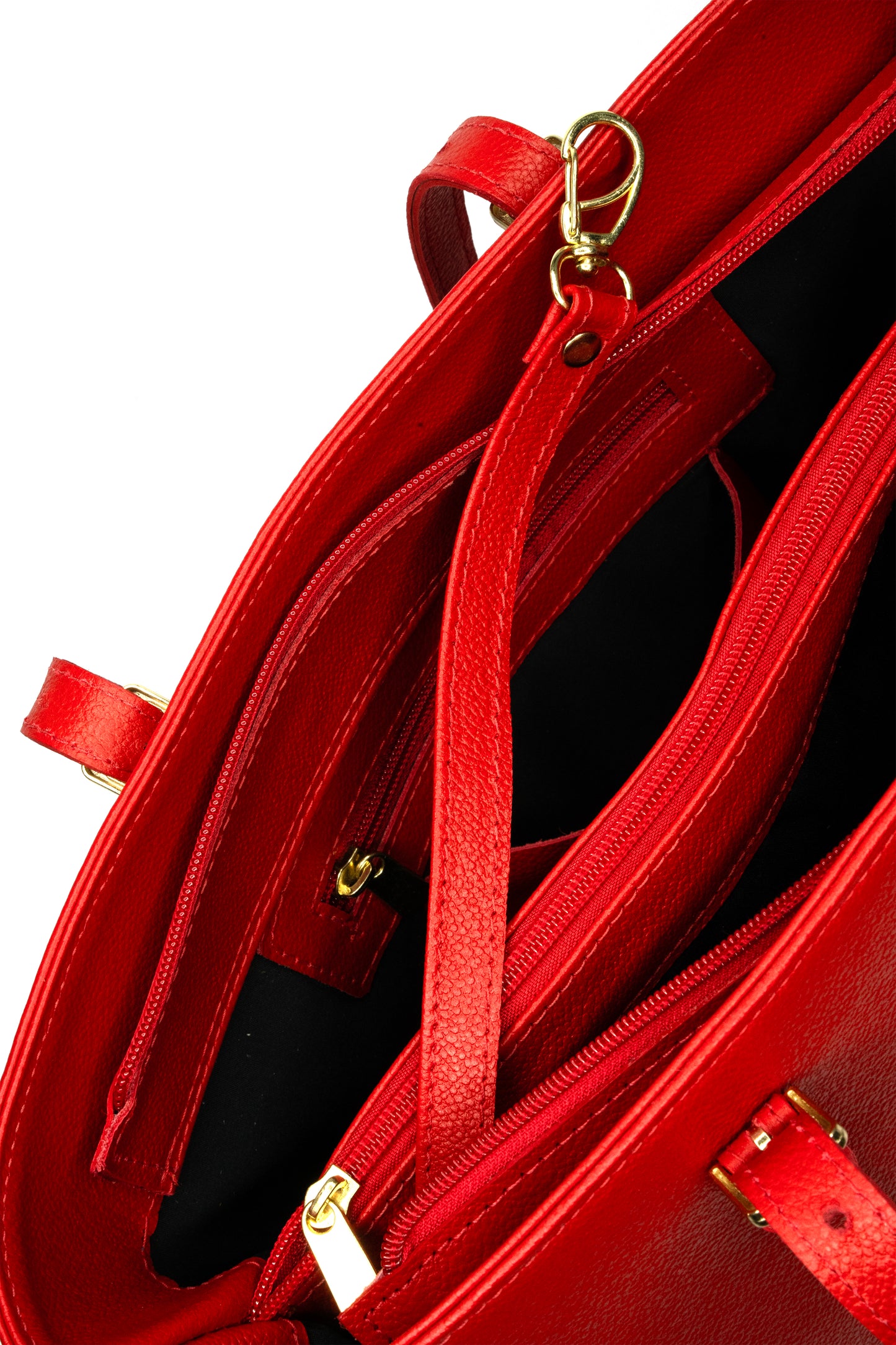 Cartera Tote Rojo Granulado