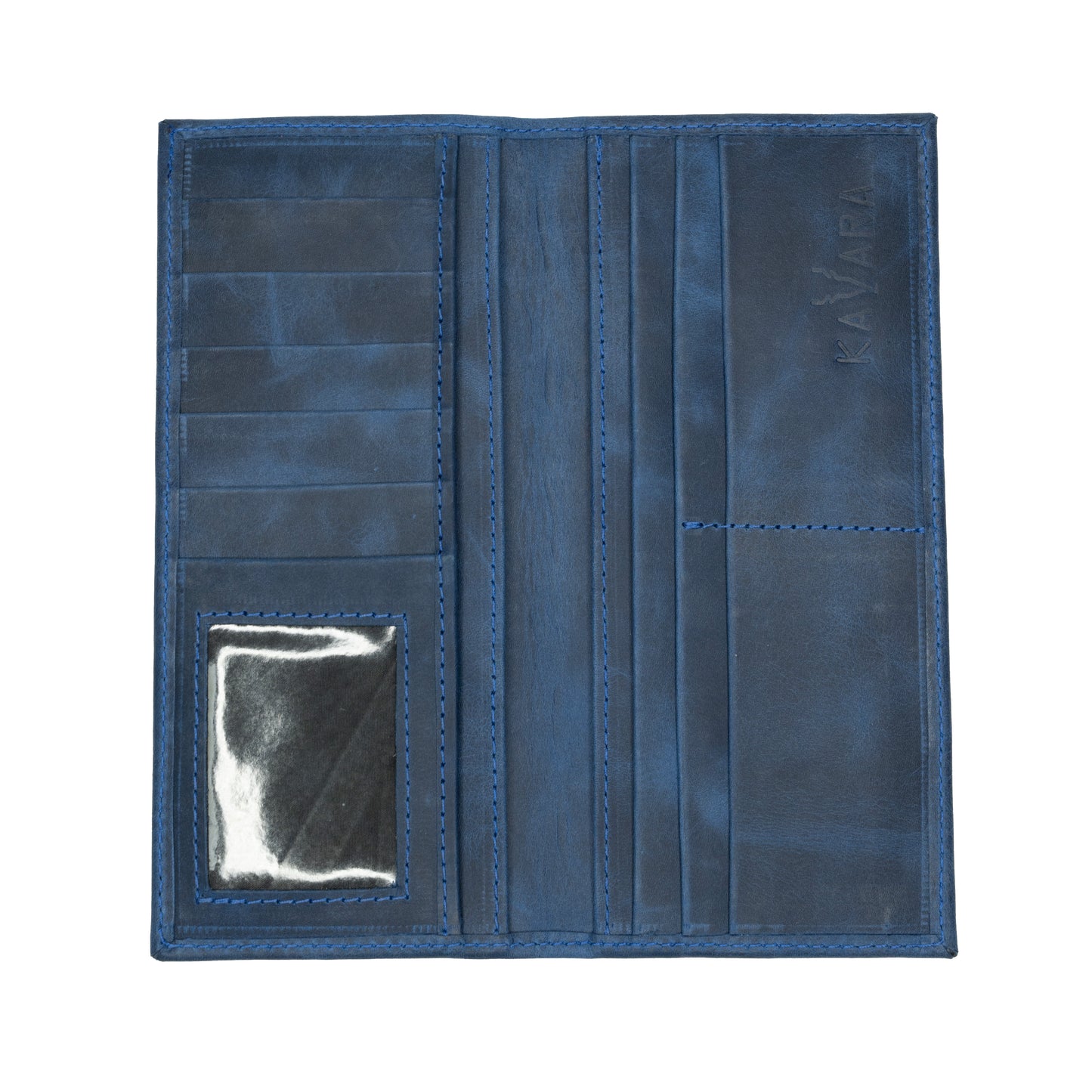 Billetera Larga Azul Vintage
