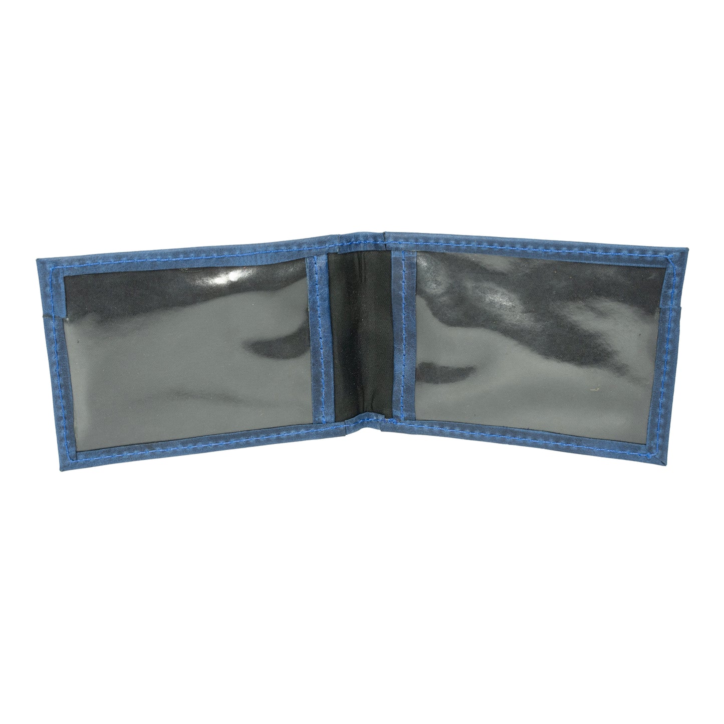 Billetera con Tarjetero Extraible Marron Oscuro Vintage interior Azul Vintage