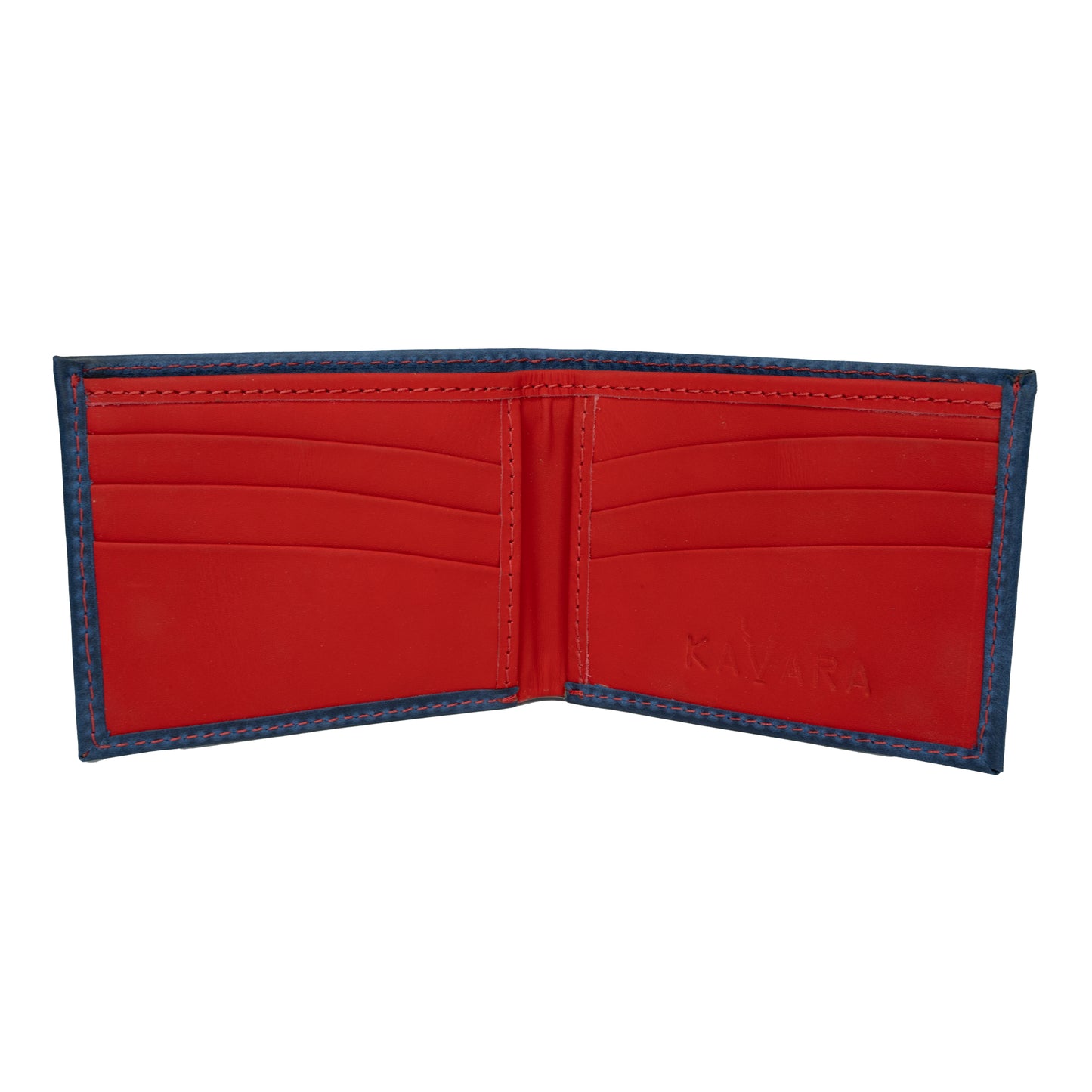 Billetera Compacta Azul Vintage interior Rojo Ferrari