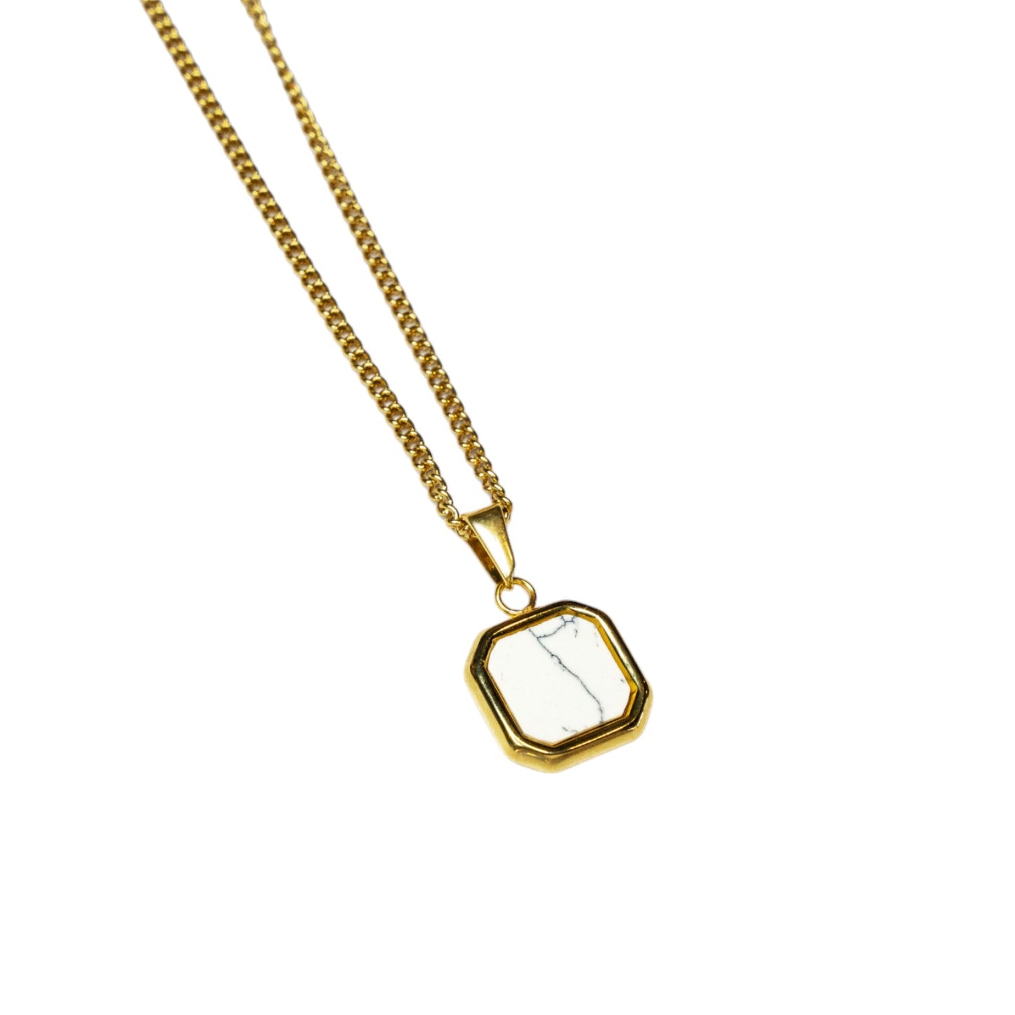 Cadena Cubana Fina con Dije Square Marmol