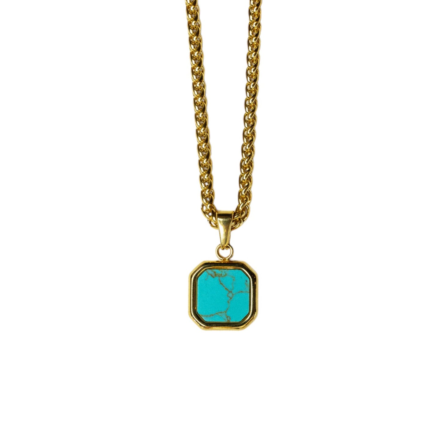 Cadena Wheat con Square Turquoise