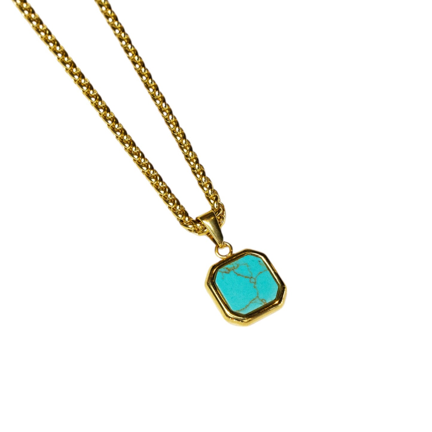Cadena Wheat con Square Turquoise