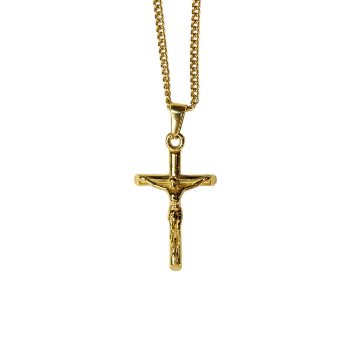 Cadena Cubana Fina con Crucifijo