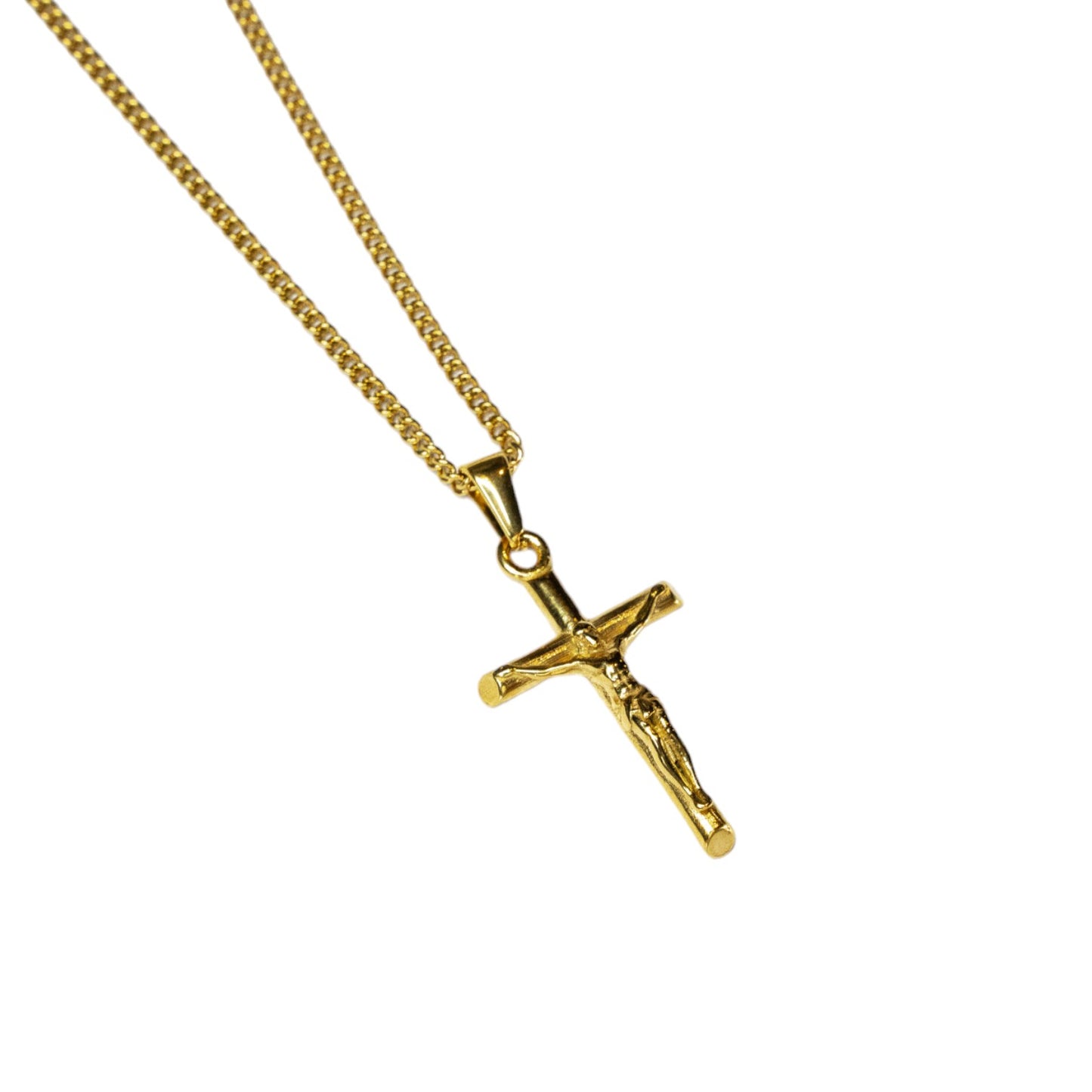 Cadena Cubana Fina con Crucifijo