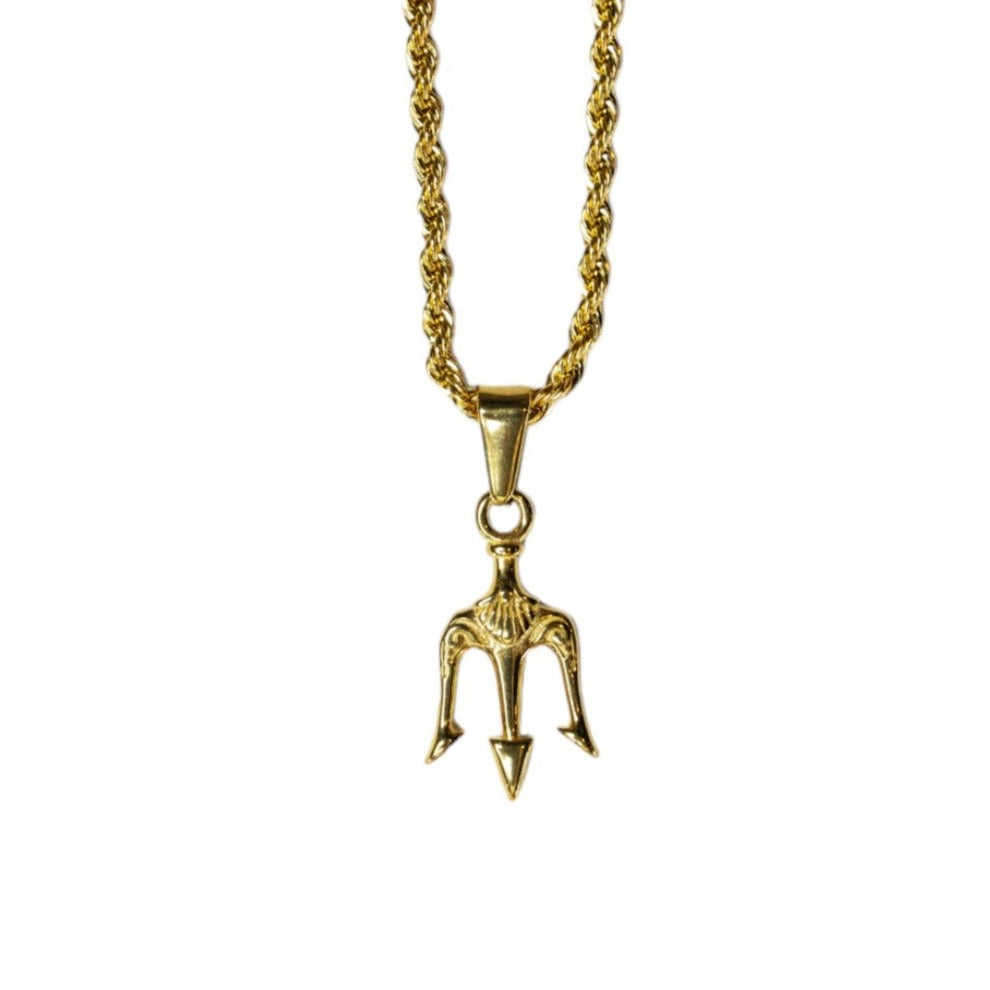 Cadena Rope Fina con Tridente Minimalista