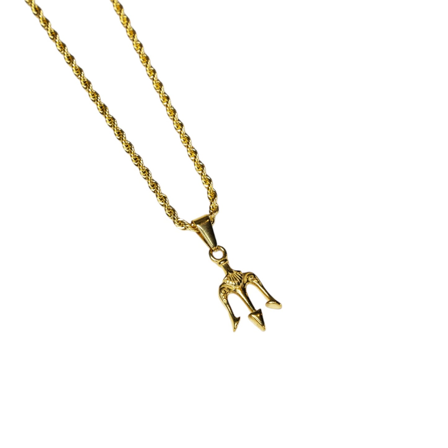 Cadena Rope Fina con Tridente Minimalista
