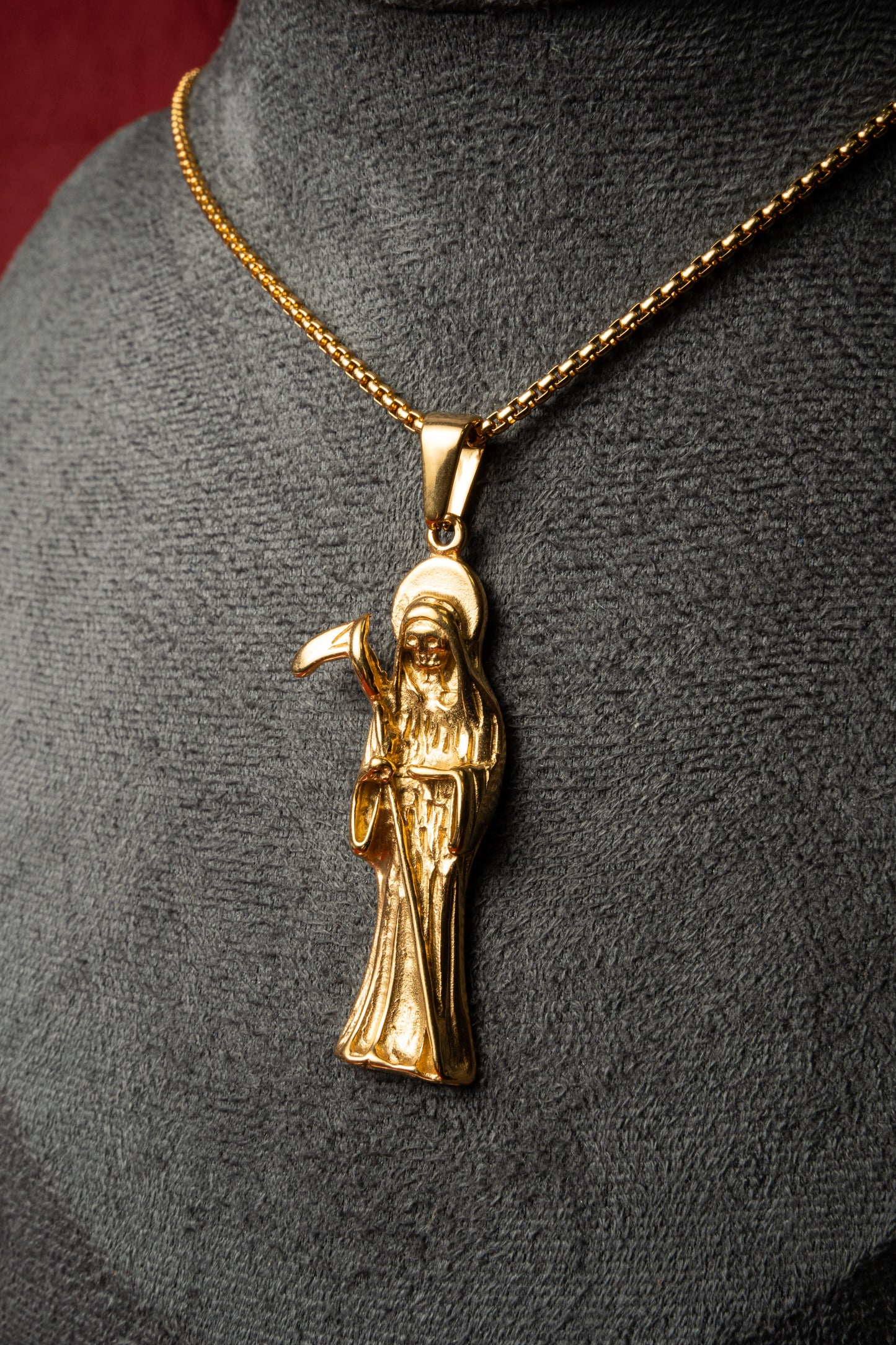 Cadena Pearl con Dije Grim Reaper