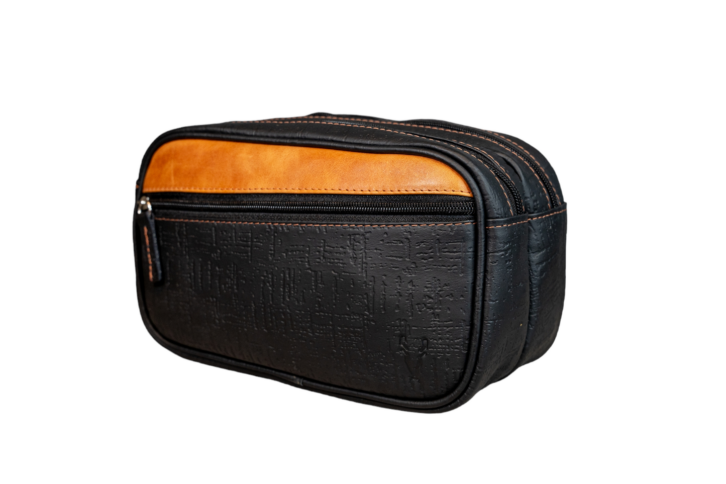 Neceser Doble Negro Egipcio interior Mostaza Vintage