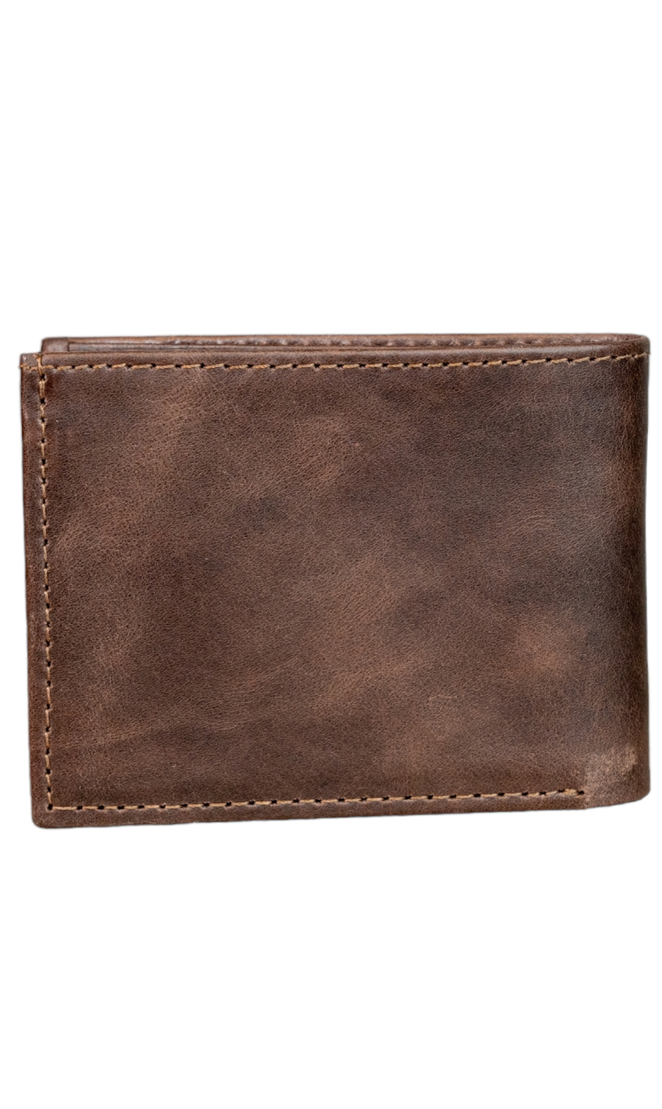 Billetera Grande Marron Oscuro Vintage