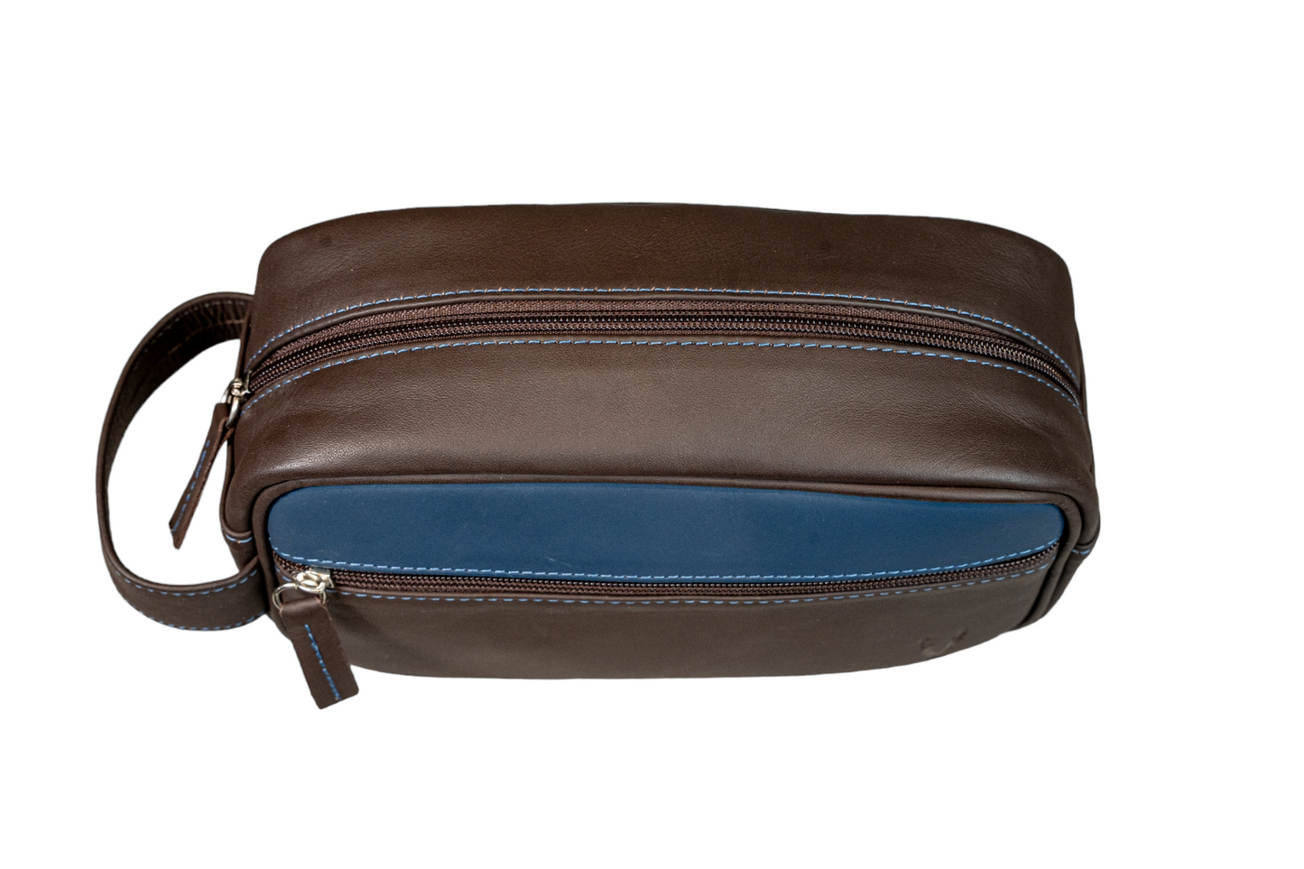 Neceser Compacto Marron Chocolate interior Azul Mate