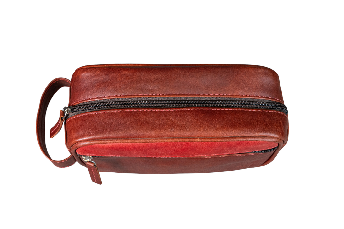 Neceser Compacto Marron Rojizo Vintage interior Rojo Vintage