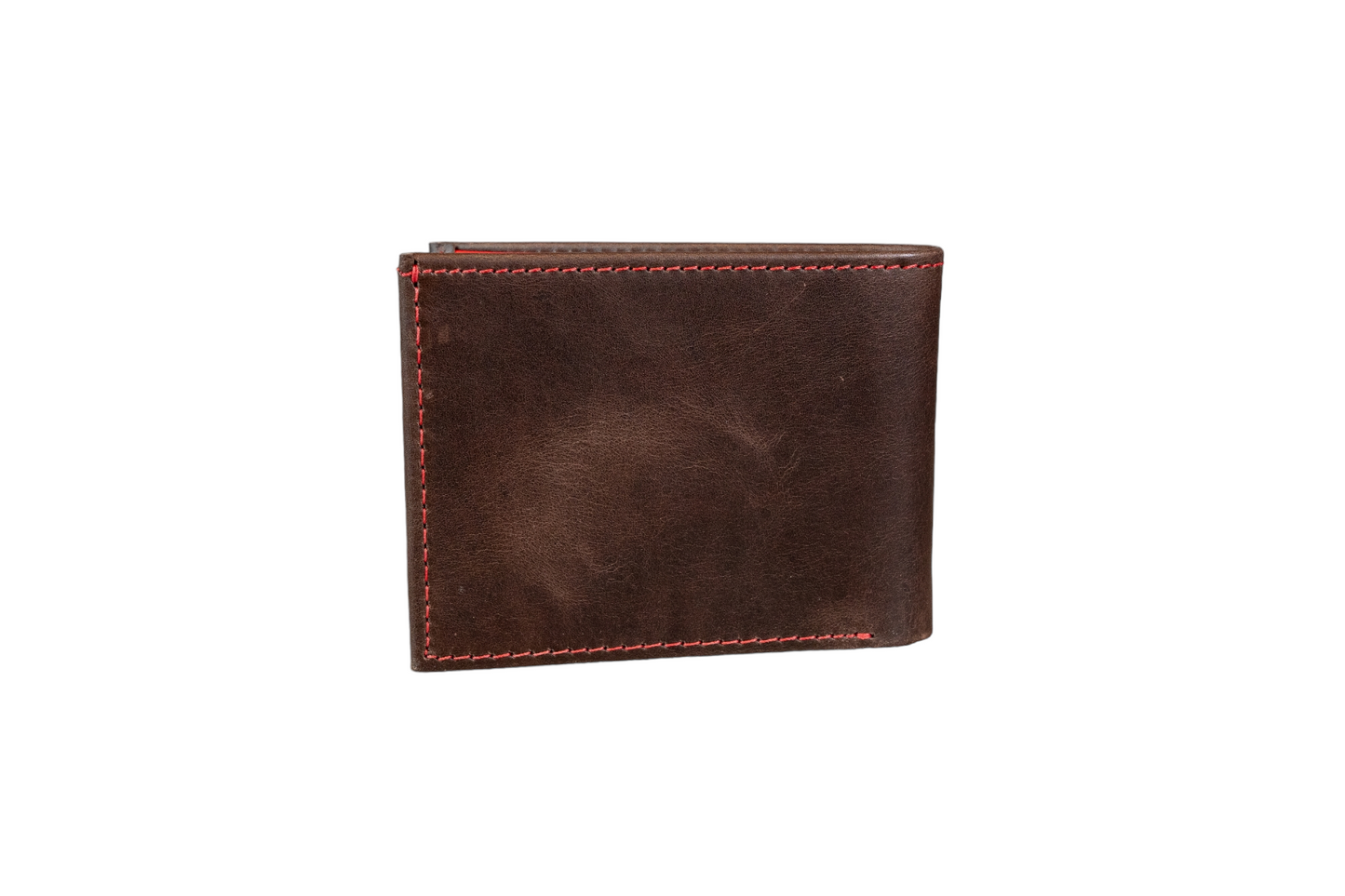 Billetera Grande Marron Oscuro Vintage interior Rojo Vintage
