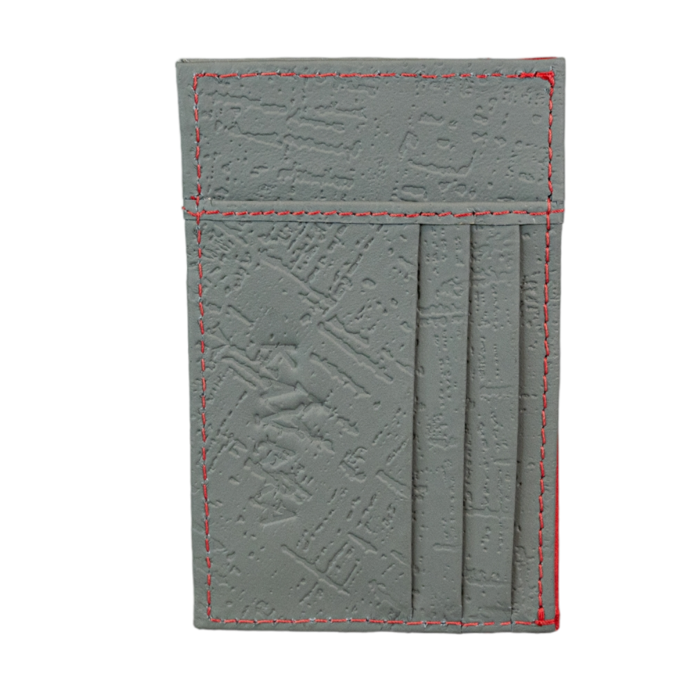 Tarjetero Model X Gris Egipcio con Rojo Vintage