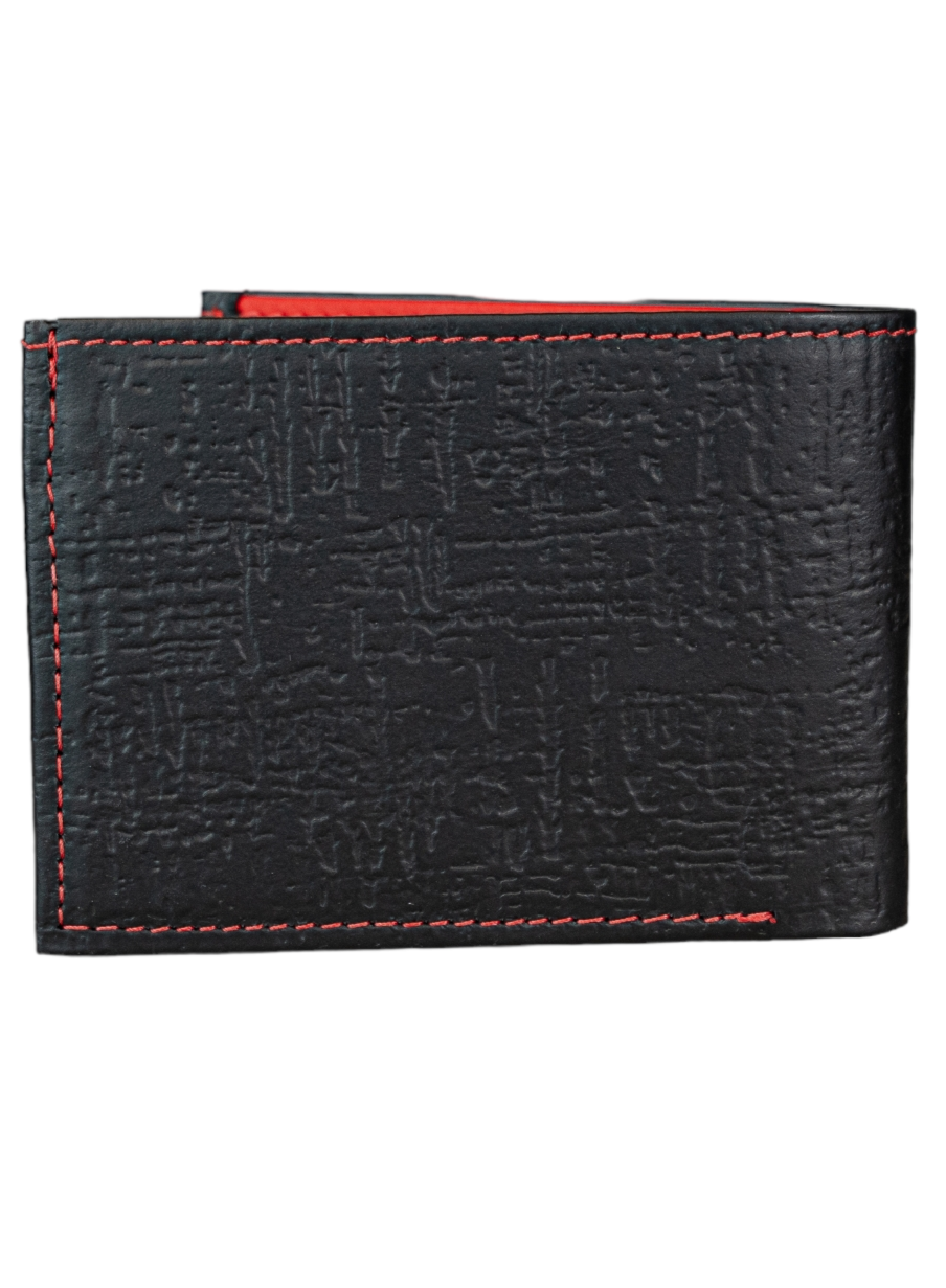 Billetera Grande Negro Egipcio interior Rojo Ferrari