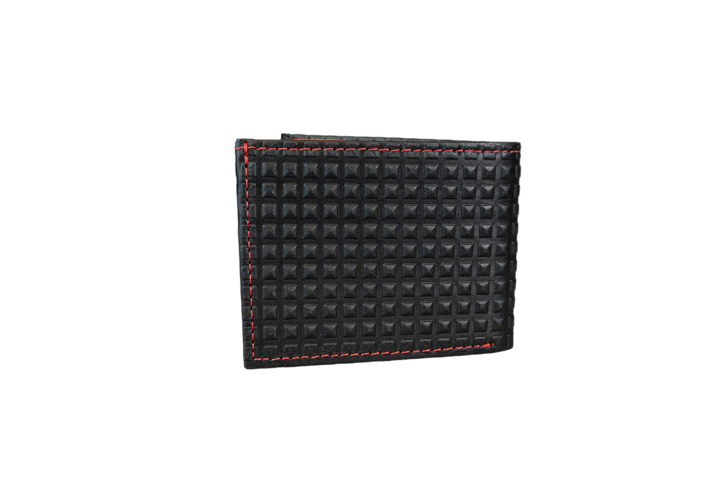 Billetera Compacta Negro Diamante interior Rojo Vintage