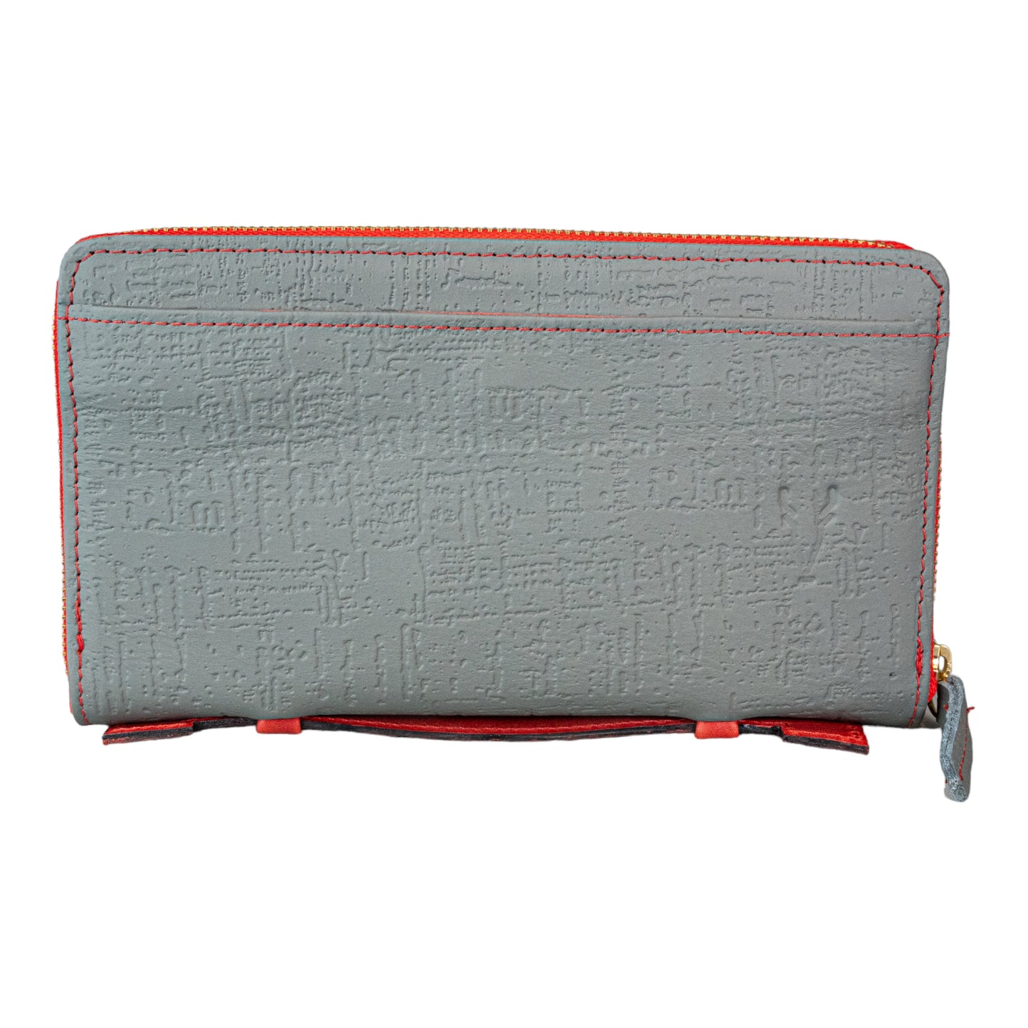 Billetera Model Z Gris Egipcio Interior Rojo Vintage