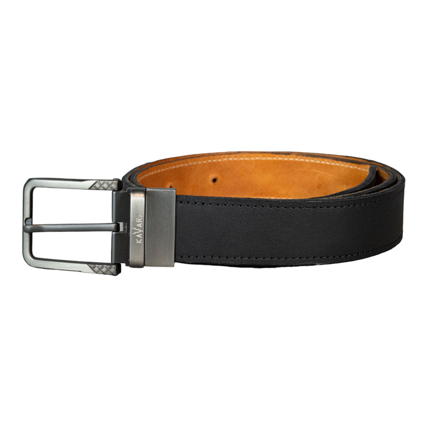 Cinto Doble Faz Mostaza Vintage con Negro Mate