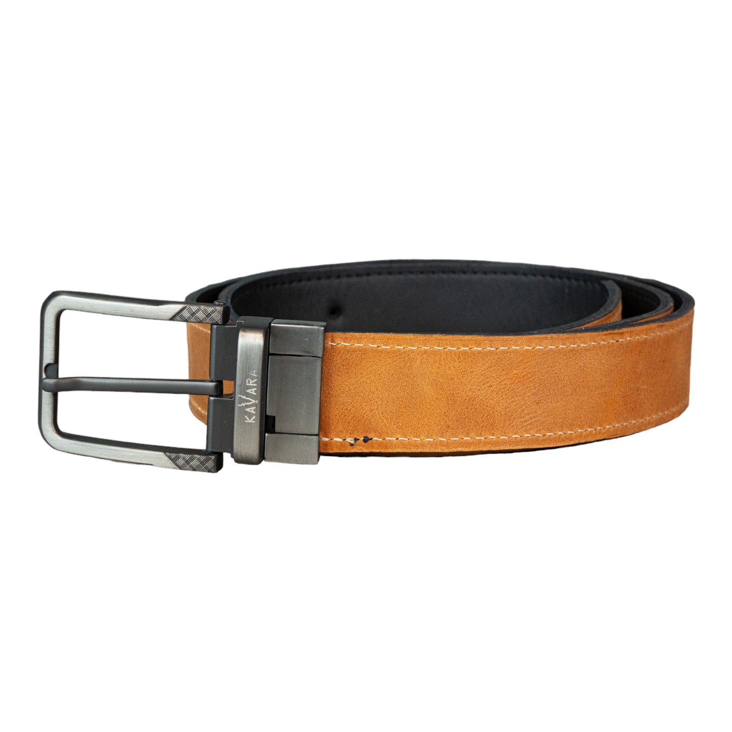 Cinto Doble Faz Mostaza Vintage con Negro Mate