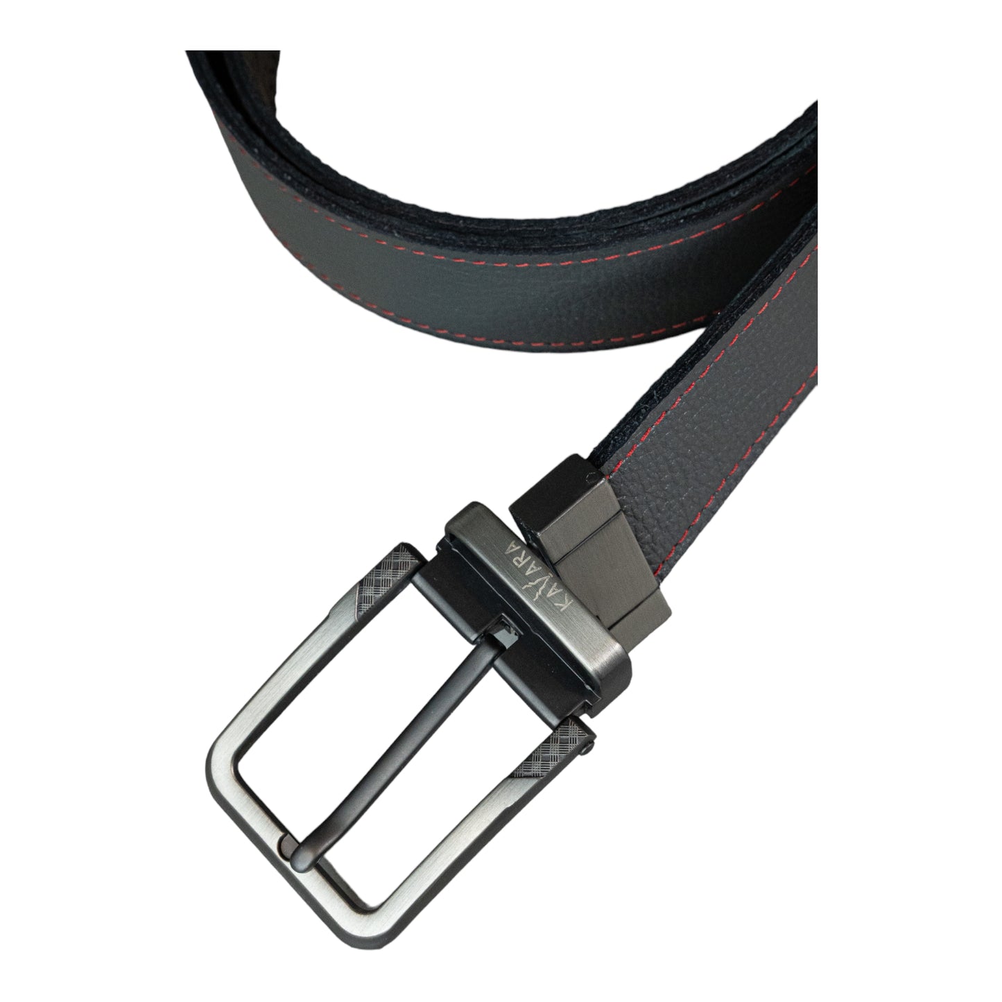 Cinto Doble Faz Gris Granulado con Negro Egipcio