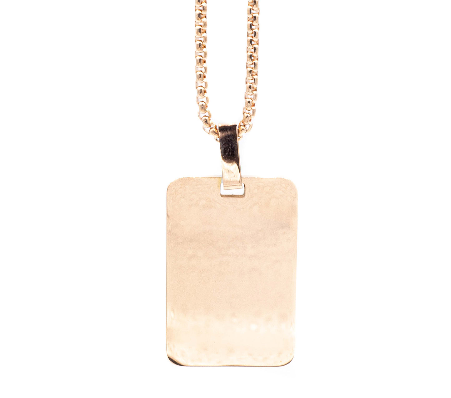 Cadena Pearl con Medalla Rectangular