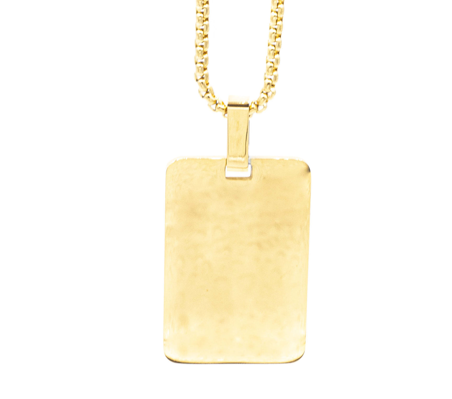 Cadena Pearl con Medalla Rectangular