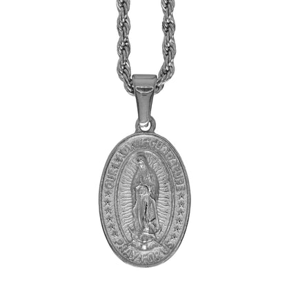 Cadena Rope Fina con Virgen de Guadalupe