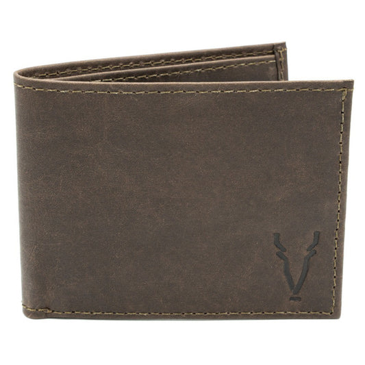 Billetera Compacta Marron Oscuro Vintage