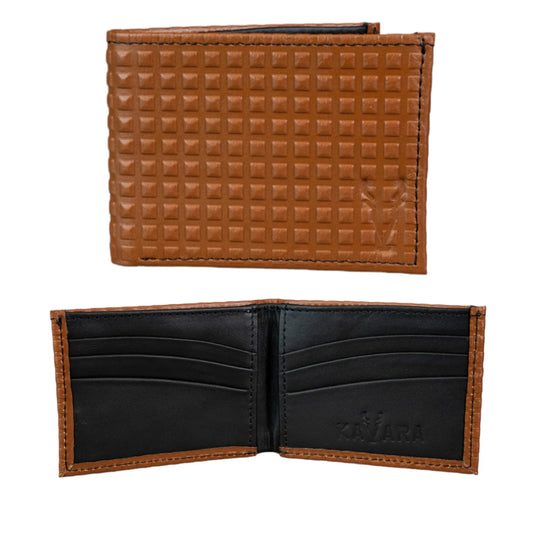 Billetera Compacta Marron Diamante interior Negro Mate