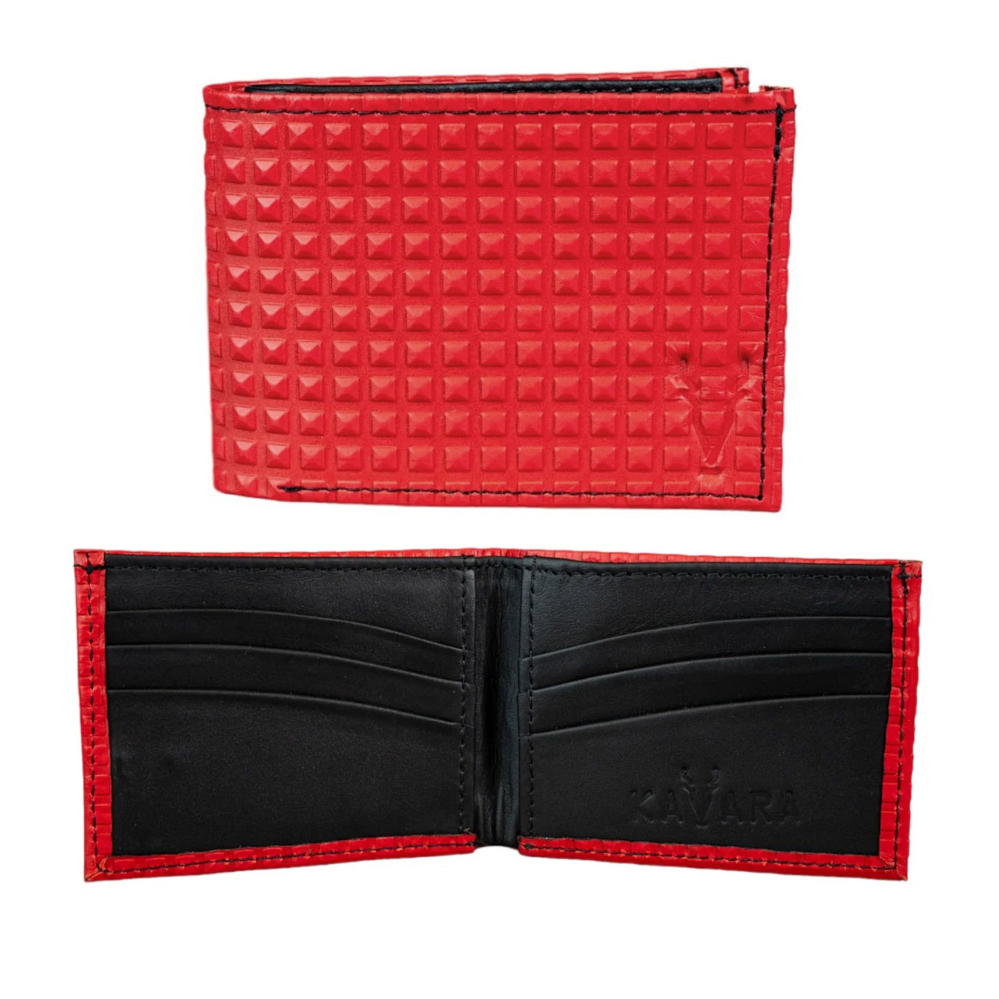 Billetera Compacta Rojo Diamante interior Negro Mate