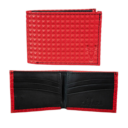 Billetera Compacta Rojo Diamante interior Negro Mate