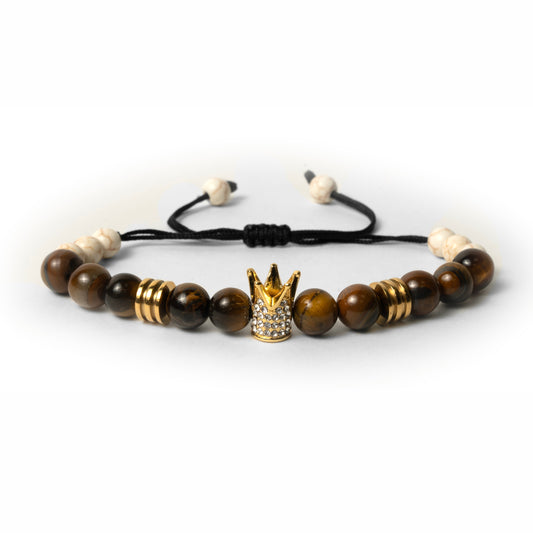 Pulsera Tiger Eyes King Gold