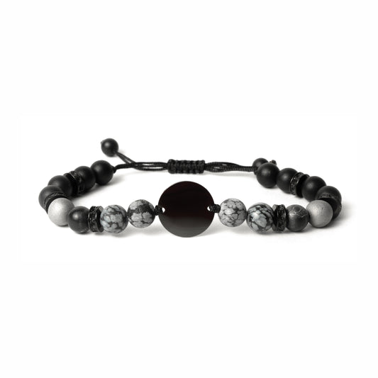 Pulsera Black Grey Stopper