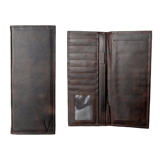 Porta Chequera Marron Oscuro Vintage