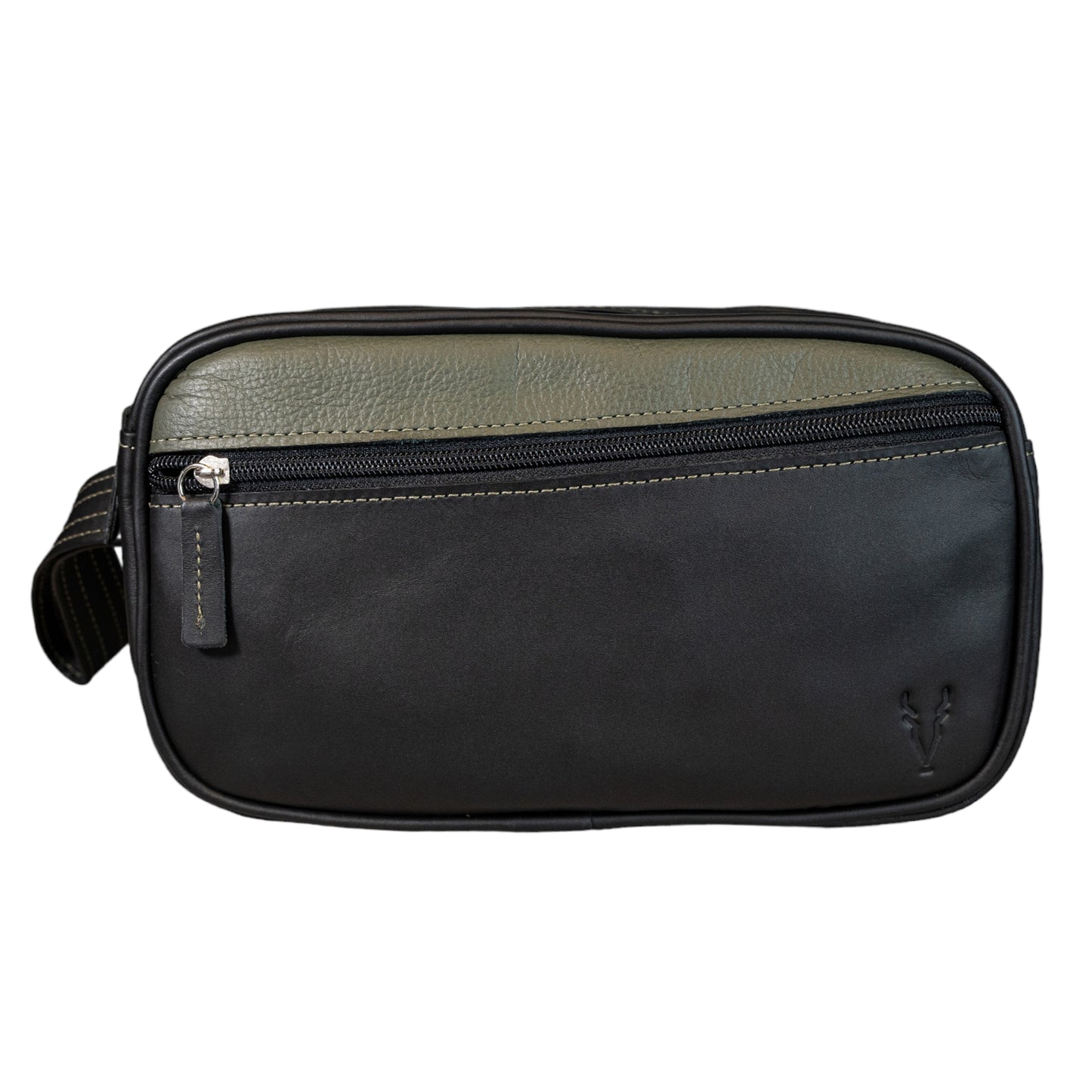 Neceser Doble Negro Mate Interior Verde Militar Granulado