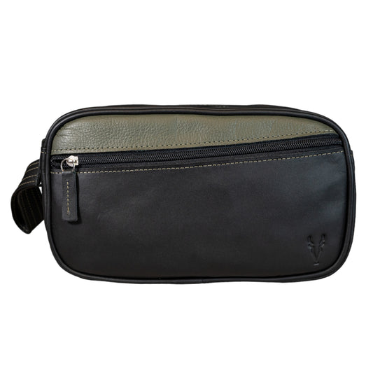 Neceser Doble Negro Mate Interior Verde Militar Granulado